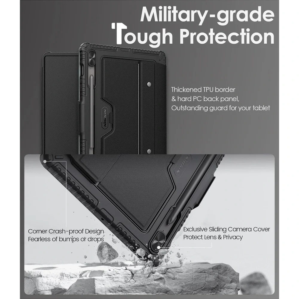 Nillkin Galaxy Tab S10‎ Plus S9 Plus Case Keyboard Backlit Trackpad Pen Holder